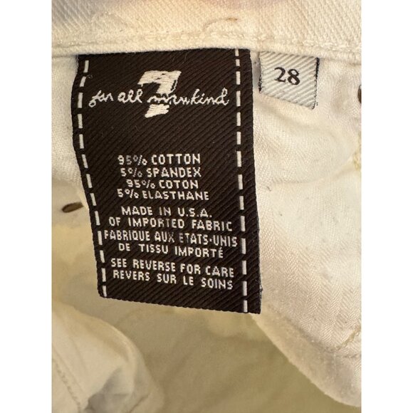 7 For All Mankind White Womens Straight-Leg Pants Size 28 Cotton Blend Stretch D - Picture 5 of 5